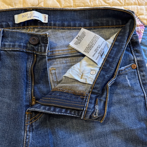 Women's Levis 515 Boot Cut Jeans Blue Mid Rise Dark Wash Cotton Blend Size 6 - Picture 9 of 14